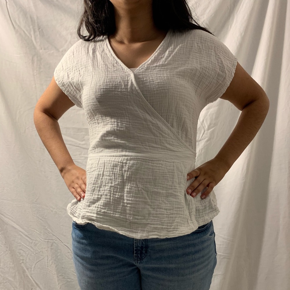 white wrap top
